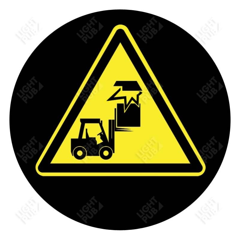 Gobo Schild Achtung Aufprall Gabelstapler