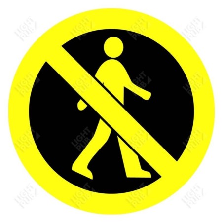 Gobo sign Pedestrian crossing prohibited yellow Gobo sign Pedestrian crossing prohibited yellow