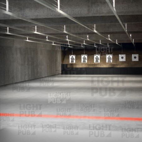 Red lighted shooting range safety line Red lighted shooting range safety line