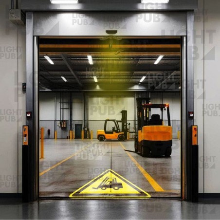 Illuminated forklift warning sign automatic door Illuminated forklift warning sign automatic door