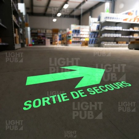 "Emergency Exit" Lighted Sign Projector with Arrow